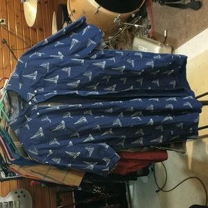 Nautica Sailboat Stretch Button Down XXL Tall